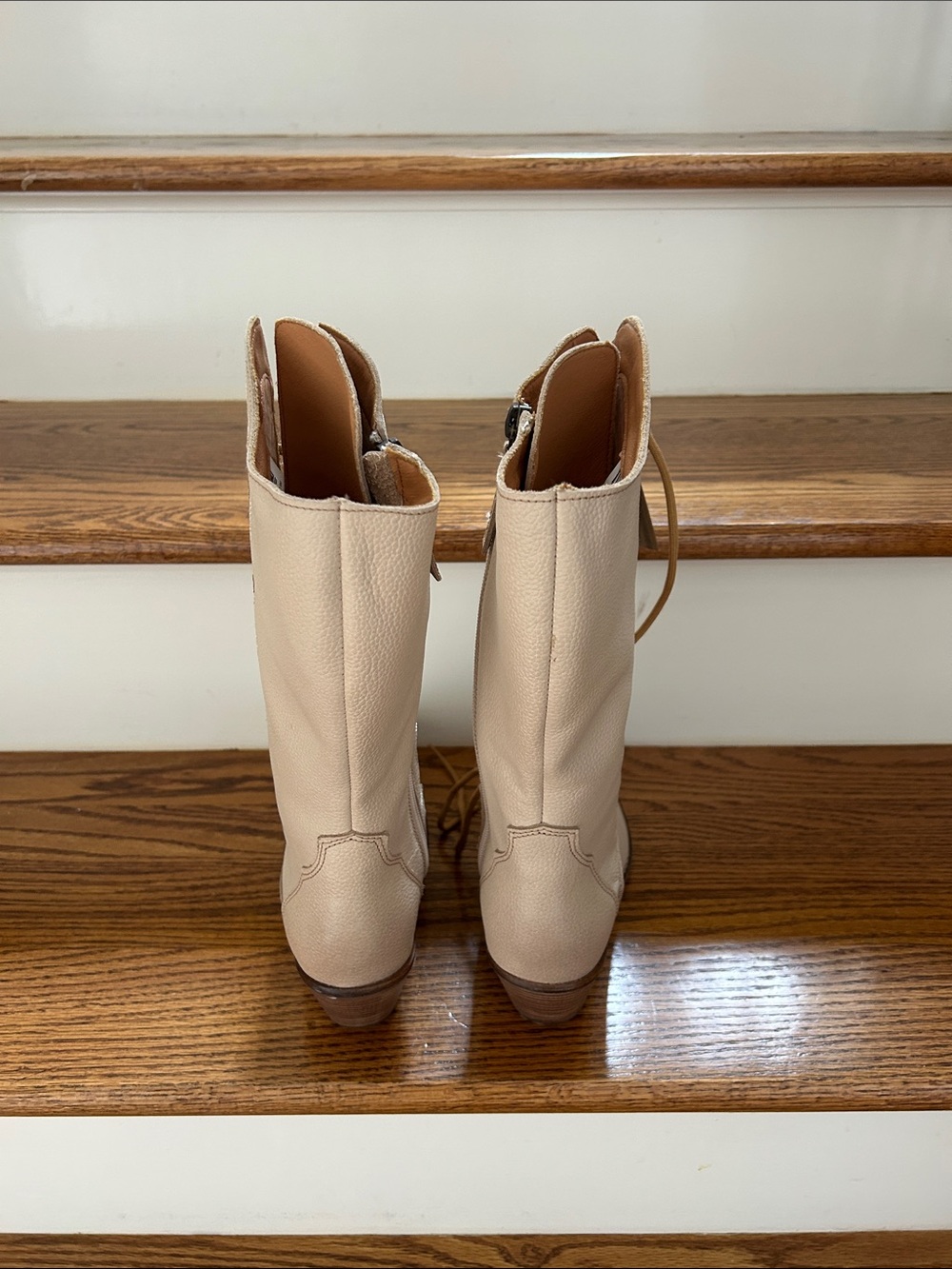 Dingo  Beige Lace-Up Western Boots - Picture 3 of 4